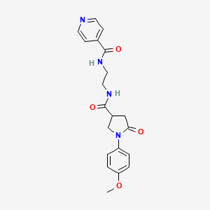 molecular formula C20H22N4O4 B12181910 N-[2-({[1-(4-methoxyphenyl)-5-oxopyrrolidin-3-yl]carbonyl}amino)ethyl]pyridine-4-carboxamide 