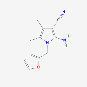 B012182 2-amino-1-(furan-2-ylmethyl)-4,5-dimethyl-1H-pyrrole-3-carbonitrile CAS No. 103026-02-4