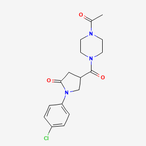 molecular formula C17H20ClN3O3 B12182007 4-[(4-Acetylpiperazin-1-yl)carbonyl]-1-(4-chlorophenyl)pyrrolidin-2-one 