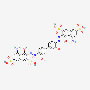 molecular formula C34H28N6O16S4 B1218206 Pontamine sky blue 5B (acid form) 