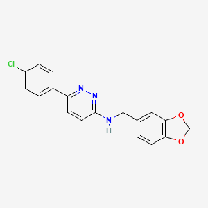 molecular formula C18H14ClN3O2 B12182076 N-(1,3-benzodioxol-5-ylmethyl)-6-(4-chlorophenyl)pyridazin-3-amine 