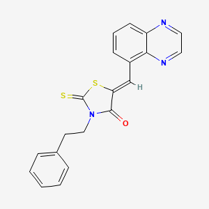 molecular formula C20H15N3OS2 B12182117 (5Z)-3-(2-phenylethyl)-5-(quinoxalin-5-ylmethylidene)-2-thioxo-1,3-thiazolidin-4-one 
