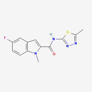 molecular formula C13H11FN4OS B12182129 5-fluoro-1-methyl-N-(5-methyl-1,3,4-thiadiazol-2-yl)-1H-indole-2-carboxamide 