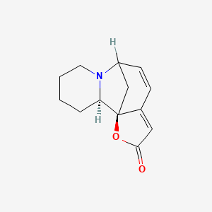 molecular formula C13H15NO2 B1218213 (1S,2R)-14-oxa-7-azatetracyclo[6.6.1.01,11.02,7]pentadeca-9,11-dien-13-one 