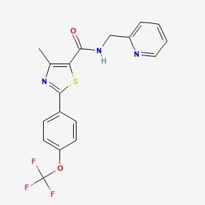molecular formula C18H14F3N3O2S B12182146 4-methyl-N-(pyridin-2-ylmethyl)-2-[4-(trifluoromethoxy)phenyl]-1,3-thiazole-5-carboxamide 