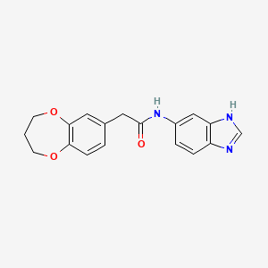 molecular formula C18H17N3O3 B12182169 N-(1H-benzimidazol-5-yl)-2-(3,4-dihydro-2H-1,5-benzodioxepin-7-yl)acetamide 