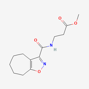 molecular formula C13H18N2O4 B12182210 methyl N-(5,6,7,8-tetrahydro-4H-cyclohepta[d][1,2]oxazol-3-ylcarbonyl)-beta-alaninate 