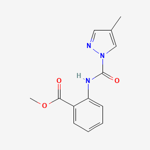 molecular formula C13H13N3O3 B1218222 methyl 2-{[(4-methyl-1H-pyrazol-1-yl)carbonyl]amino}benzoate 