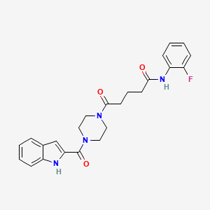 molecular formula C24H25FN4O3 B12182262 N-(2-fluorophenyl)-5-[4-(1H-indol-2-ylcarbonyl)piperazin-1-yl]-5-oxopentanamide 