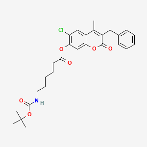 molecular formula C28H32ClNO6 B12182271 3-benzyl-6-chloro-4-methyl-2-oxo-2H-chromen-7-yl 6-[(tert-butoxycarbonyl)amino]hexanoate 