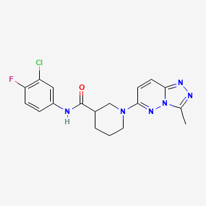molecular formula C18H18ClFN6O B12182287 N-(3-chloro-4-fluorophenyl)-1-(3-methyl[1,2,4]triazolo[4,3-b]pyridazin-6-yl)piperidine-3-carboxamide 