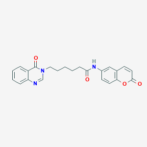 molecular formula C23H21N3O4 B12182346 N-(2-oxo-2H-chromen-6-yl)-6-(4-oxoquinazolin-3(4H)-yl)hexanamide 