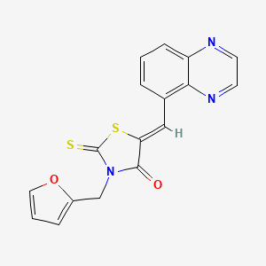 molecular formula C17H11N3O2S2 B12182387 (5Z)-3-(furan-2-ylmethyl)-5-(quinoxalin-5-ylmethylidene)-2-thioxo-1,3-thiazolidin-4-one 