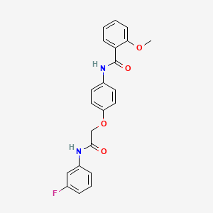 molecular formula C22H19FN2O4 B12182399 N-(4-{[(3-fluorophenyl)carbamoyl]methoxy}phenyl)-2-methoxybenzamide 