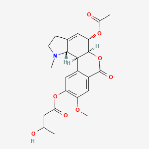 [(5S,5aS,11bS,11cS)-5-acetyloxy-9-methoxy-1-methyl-7-oxo-2,3,5,5a,11b,11c-hexahydroisochromeno[3,4-g]indol-10-yl] 3-hydroxybutanoate