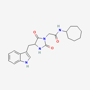 molecular formula C21H26N4O3 B12182406 N-cycloheptyl-2-{4-[(1H-indol-3-yl)methyl]-2,5-dioxoimidazolidin-1-yl}acetamide 