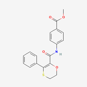 molecular formula C19H17NO4S B12182448 Methyl 4-{[(3-phenyl-5,6-dihydro-1,4-oxathiin-2-yl)carbonyl]amino}benzoate 