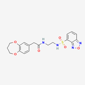 molecular formula C19H20N4O6S B12182459 N-{2-[(2,1,3-benzoxadiazol-4-ylsulfonyl)amino]ethyl}-2-(3,4-dihydro-2H-1,5-benzodioxepin-7-yl)acetamide 
