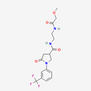 molecular formula C17H20F3N3O4 B12182467 N-{2-[(methoxyacetyl)amino]ethyl}-5-oxo-1-[3-(trifluoromethyl)phenyl]pyrrolidine-3-carboxamide 