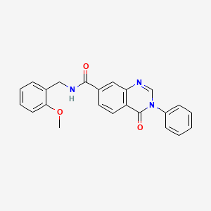 molecular formula C23H19N3O3 B12182473 N-(2-methoxybenzyl)-4-oxo-3-phenyl-3,4-dihydroquinazoline-7-carboxamide 