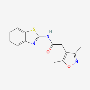 molecular formula C14H13N3O2S B12182474 N-(1,3-benzothiazol-2-yl)-2-(3,5-dimethyl-1,2-oxazol-4-yl)acetamide 