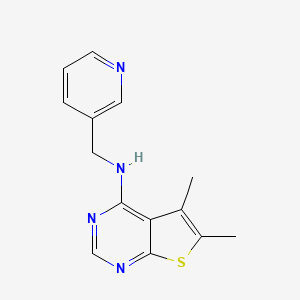 molecular formula C14H14N4S B1218249 5,6-dimethyl-N-(3-pyridinylmethyl)-4-thieno[2,3-d]pyrimidinamine 