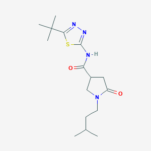 molecular formula C16H26N4O2S B12182549 N-[(2Z)-5-tert-butyl-1,3,4-thiadiazol-2(3H)-ylidene]-1-(3-methylbutyl)-5-oxopyrrolidine-3-carboxamide 