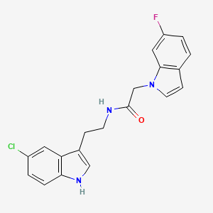 molecular formula C20H17ClFN3O B12182552 N-[2-(5-chloro-1H-indol-3-yl)ethyl]-2-(6-fluoro-1H-indol-1-yl)acetamide 
