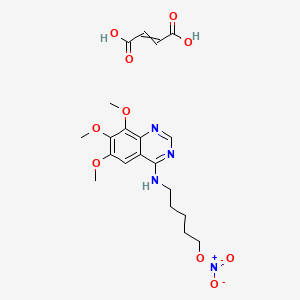 molecular formula C20H26N4O10 B1218257 But-2-enedioic acid;5-[(6,7,8-trimethoxyquinazolin-4-yl)amino]pentyl nitrate 