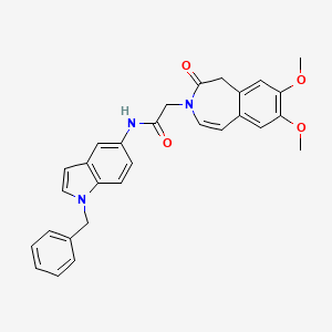 molecular formula C29H27N3O4 B12182649 N-(1-benzyl-1H-indol-5-yl)-2-(7,8-dimethoxy-2-oxo-1,2-dihydro-3H-3-benzazepin-3-yl)acetamide 