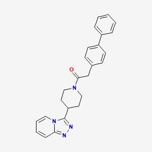 molecular formula C25H24N4O B12182707 2-(Biphenyl-4-yl)-1-[4-([1,2,4]triazolo[4,3-a]pyridin-3-yl)piperidin-1-yl]ethanone 