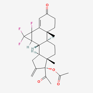 molecular formula C25H29F3O4 B1218271 17alpha-Acetoxy-2',2',6beta-trifluoro-6beta,7beta-dihydro-16-methylenecyclopropa(6,7)progesterone CAS No. 40129-31-5