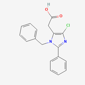 molecular formula C18H15ClN2O2 B1218274 1-Benzyl-4-chloro-2-phenylimidazole-5-acetic acid CAS No. 74207-77-5