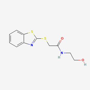 molecular formula C11H12N2O2S2 B12182744 Acetamide, 2-(2-benzothiazolylthio)-N-(2-hydroxyethyl)- CAS No. 88819-54-9