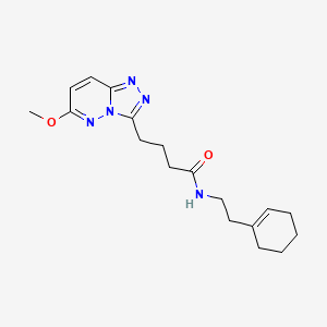 molecular formula C18H25N5O2 B12182759 N-(2-(cyclohex-1-en-1-yl)ethyl)-4-(6-methoxy-[1,2,4]triazolo[4,3-b]pyridazin-3-yl)butanamide 