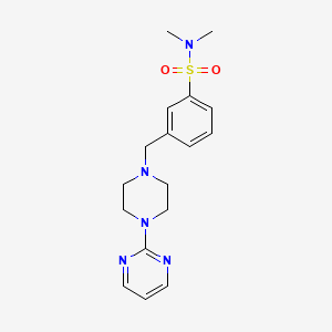 molecular formula C17H23N5O2S B12182765 N,N-dimethyl-3-{[4-(pyrimidin-2-yl)piperazin-1-yl]methyl}benzene-1-sulfonamide 