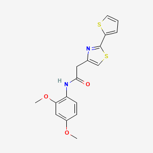 molecular formula C17H16N2O3S2 B12182767 N-(2,4-dimethoxyphenyl)-2-[2-(thiophen-2-yl)-1,3-thiazol-4-yl]acetamide 