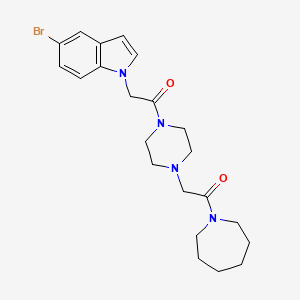 molecular formula C22H29BrN4O2 B12182803 1-(azepan-1-yl)-2-{4-[(5-bromo-1H-indol-1-yl)acetyl]piperazin-1-yl}ethanone 