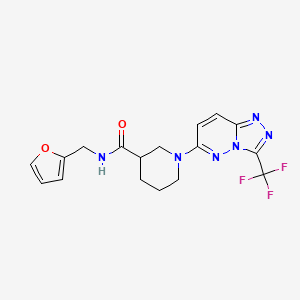 molecular formula C17H17F3N6O2 B12182831 N-(furan-2-ylmethyl)-1-[3-(trifluoromethyl)[1,2,4]triazolo[4,3-b]pyridazin-6-yl]piperidine-3-carboxamide 