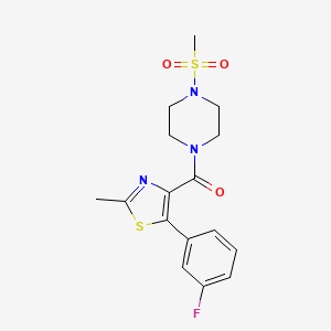 molecular formula C16H18FN3O3S2 B12182842 [5-(3-Fluorophenyl)-2-methyl-1,3-thiazol-4-yl][4-(methylsulfonyl)piperazin-1-yl]methanone 