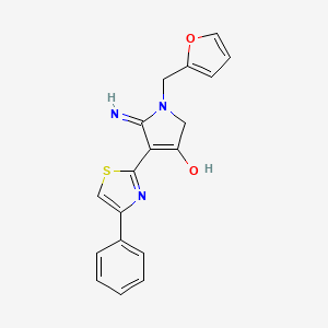 molecular formula C18H15N3O2S B12182845 1-(furan-2-ylmethyl)-5-imino-4-(4-phenyl-1,3-thiazol-2-yl)-2,5-dihydro-1H-pyrrol-3-ol 