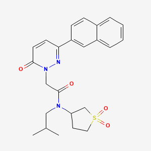 molecular formula C24H27N3O4S B12182855 N-(1,1-dioxidotetrahydrothiophen-3-yl)-N-(2-methylpropyl)-2-[3-(naphthalen-2-yl)-6-oxopyridazin-1(6H)-yl]acetamide 