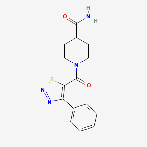 molecular formula C15H16N4O2S B12182880 1-[(4-Phenyl-1,2,3-thiadiazol-5-yl)carbonyl]piperidine-4-carboxamide 