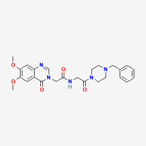 molecular formula C25H29N5O5 B12182882 N-[2-(4-benzylpiperazin-1-yl)-2-oxoethyl]-2-(6,7-dimethoxy-4-oxoquinazolin-3(4H)-yl)acetamide 