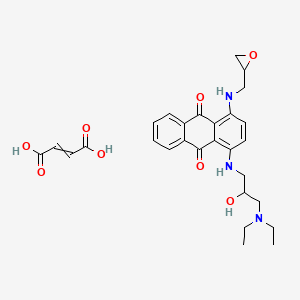 molecular formula C28H33N3O8 B1218292 But-2-enedioic acid;1-[[3-(diethylamino)-2-hydroxypropyl]amino]-4-(oxiran-2-ylmethylamino)anthracene-9,10-dione 