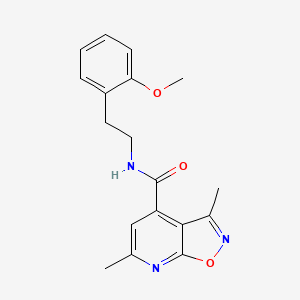 molecular formula C18H19N3O3 B12182955 N-[2-(2-methoxyphenyl)ethyl]-3,6-dimethyl[1,2]oxazolo[5,4-b]pyridine-4-carboxamide 
