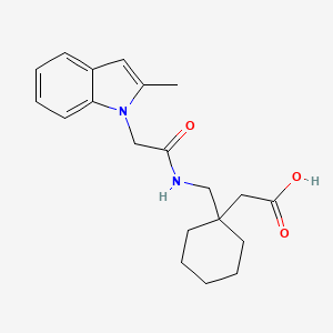 molecular formula C20H26N2O3 B12182971 [1-({[(2-methyl-1H-indol-1-yl)acetyl]amino}methyl)cyclohexyl]acetic acid 