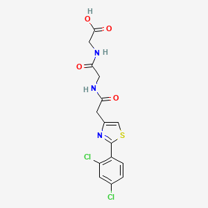 molecular formula C15H13Cl2N3O4S B12182974 N-{[2-(2,4-dichlorophenyl)-1,3-thiazol-4-yl]acetyl}glycylglycine 