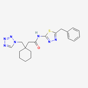 molecular formula C19H23N7OS B12182981 N-(5-benzyl-1,3,4-thiadiazol-2-yl)-2-[1-(1H-tetrazol-1-ylmethyl)cyclohexyl]acetamide 