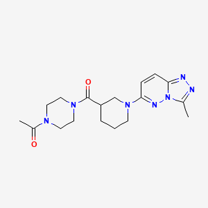 molecular formula C18H25N7O2 B12182985 1-(4-{[1-(3-Methyl[1,2,4]triazolo[4,3-b]pyridazin-6-yl)piperidin-3-yl]carbonyl}piperazin-1-yl)ethanone 